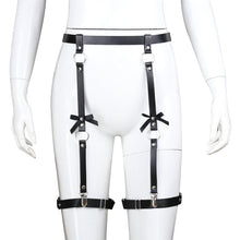 Load image into Gallery viewer, Sexy Leather Garter Bow Garter Ribbon Leather Shorts Pole Dance Performing Costumes
