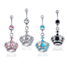 Load image into Gallery viewer, Puncture Belly Dance Accessories Diamond Crown Belly Ring Navel Stud
