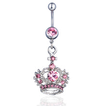 Load image into Gallery viewer, Puncture Belly Dance Accessories Diamond Crown Belly Ring Navel Stud
