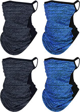 Load image into Gallery viewer, 4 Pieces Neck Gaiter Non-Slip Breathable Face Scarf UV Protection Headwear Face Covers with Ear Hangers
