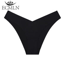 Load image into Gallery viewer, Womens Beach Deep V Bikini Skin-Friendly Seamless Panties Ultra Light Soft Briefs Sexy Low Waist Lingerie
