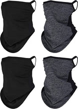 Load image into Gallery viewer, 4 Pieces Neck Gaiter Non-Slip Breathable Face Scarf UV Protection Headwear Face Covers with Ear Hangers
