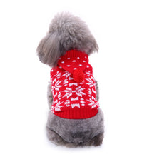 Load image into Gallery viewer, Pet Bone Striped Turtleneck Christmas Snowflake Autumn and Winter for Dog

