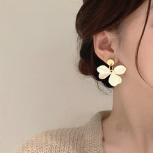 Load image into Gallery viewer, 925 Silver Needle High Quality Matte Petal Earrings for Women with Asymmetrical Minority Design Exaggerated Earrings
