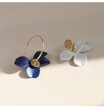Load image into Gallery viewer, 925 Silver Needle High Quality Matte Petal Earrings for Women with Asymmetrical Minority Design Exaggerated Earrings
