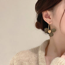 Load image into Gallery viewer, 925 Silver Needle High Quality Matte Petal Earrings for Women with Asymmetrical Minority Design Exaggerated Earrings
