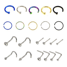 Load image into Gallery viewer, 22 Puncture Mixed Suit Nose Stud C- Type Nose Ring 7-Shaped Nose Stud
