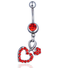 Load image into Gallery viewer, Piercing Jewelry European and American Diamond Heart-Shaped Belly Ring Navel Stud
