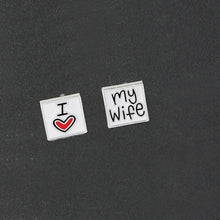 Load image into Gallery viewer, Men's Shirt French Cufflinks Letter I Love My Wife Enamel Cufflinks Valentine's Day Gift Ornament
