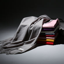 Load image into Gallery viewer, Korean Style Cashmere Scarf Warm Scarf Thickened Tassel Female All-Match Dual-Use Solid Color Talma Autumn and Winter
