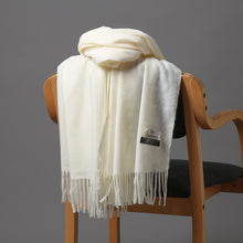 Load image into Gallery viewer, Korean Style Cashmere Scarf Warm Scarf Thickened Tassel Female All-Match Dual-Use Solid Color Talma Autumn and Winter
