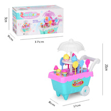 Load image into Gallery viewer, Mini Ice Cream Candy Trolley Toys 19 Pieces Set DIY Girls Playing House Tableware
