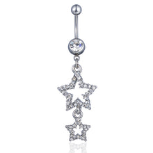 Load image into Gallery viewer, Diamond Five-Pointed Star Pendant Belly Ring Navel Buckle Navel Stud
