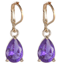 Load image into Gallery viewer, Silver Accessories Stylish Water Drop Zircon Pendant Earrings Multi-Color Spot
