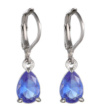Load image into Gallery viewer, Silver Accessories Stylish Water Drop Zircon Pendant Earrings Multi-Color Spot
