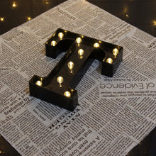 Load image into Gallery viewer, 26 Black English Letter Lights Led Symbol Modeling Lights Wedding Small Night Lamp Birthday Proposal Wall Lamp
