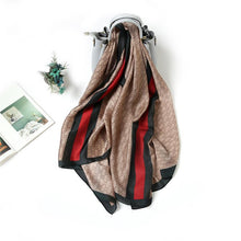 Load image into Gallery viewer, Spring and Summer New Silk Scarf Gift Silk Imitation Silk Women's Printed Imitation Mulberry Silk Beach Towel Shawl Scarf
