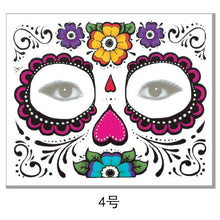 Load image into Gallery viewer, Halloween Tattoo Sticker Paper Day of the Dead Transfer Face Pasters Makeup Party Tattoo Sticker
