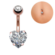 Load image into Gallery viewer, Hot Heart-Shaped Belly Umbilical Ring Creative Zircon Navel Decoration Umbilical Ring Piercing Jewelry Hot
