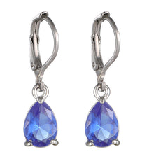 Load image into Gallery viewer, Silver Accessories Stylish Water Drop Zircon Pendant Earrings Multi-Color Spot

