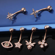 Load image into Gallery viewer, Zircon Navel Creative Zircon Navel Decoration Navel Stud Piercing Jewelry
