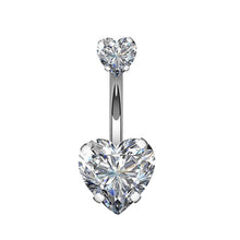 Load image into Gallery viewer, Double Love Belly Umbilical Ring Creative Zircon Navel Decoration Umbilical Ring Piercing Jewelry
