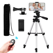 Load image into Gallery viewer, Mini Desktop Tripod Stand Aluminum Alloy 1/4 Inch Screw 21cm-65cm Adjustable Height With Remote Shu
