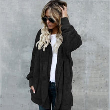 Load image into Gallery viewer, Ladies Fashion Hooded Coat Female Loose Fur Cardigan Coat Women Faux Fur Coat Autumn Winter Warm Jacket Outwear Long Coat
