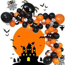 Load image into Gallery viewer, 93pcs Halloween Balloons Garland Kit Balloon Arch Kit DIY Big Spider Skull Bat Foil Balloon For Halloween Party Home Decoration
