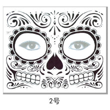 Load image into Gallery viewer, Halloween Tattoo Sticker Paper Day of the Dead Transfer Face Pasters Makeup Party Tattoo Sticker
