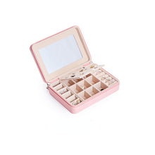Load image into Gallery viewer, Portable Jewelry Storage Box Stud Earrings Ring Zipper  Holders Case
