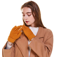 Load image into Gallery viewer, Cashmere-like Knitted Gloves Women's Jacquard Reverse Touch Screen Cute Fashion Winter Gloves
