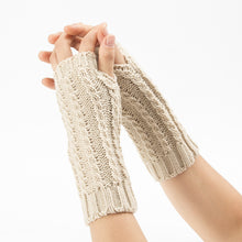 Load image into Gallery viewer, Twist Knitted Wool Keep Warm Men's and Women's Short Ski Fingerless Gloves
