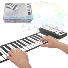 Load image into Gallery viewer, 61 Key Silicone Hand Roll Piano with Horn Children Beginner Folding Electronic Keyboard
