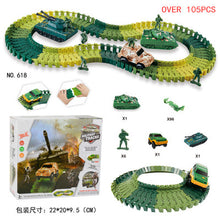 Load image into Gallery viewer, Dinosaur Rail Car DIY Assembling Building Blocks Scene Electric Track Racing Car Science and Education Children's Toys
