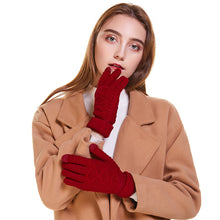 Load image into Gallery viewer, Cashmere-like Knitted Gloves Women's Jacquard Reverse Touch Screen Cute Fashion Winter Gloves
