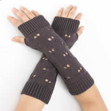 Load image into Gallery viewer, Jacquard Heart Knitted Wool Keep Warm Arm Sleeve Men's and Women's Mid-Length Ski Fingerless Gloves
