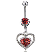 Load image into Gallery viewer, Piercing Jewelry Heart-Shaped Alloy Jeweled Pendant Navel Ring Navel Nail
