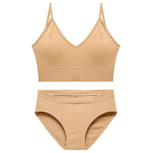 Load image into Gallery viewer, CINOON Cotton Underwear Suit Low-waist Briefs Backless Bralette Lingerie Women Seamless Bra Panty Set
