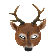 Load image into Gallery viewer, Animal Mask Makeup Costume Props Halloween Christmas Party PU Foam Deer Mask
