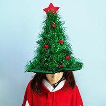Load image into Gallery viewer, Christmas Tree Hat Christmas Decoration Supplies Non-Woven Rain Silk Christmas Hat Party Supplies Dress up Christmas Hat
