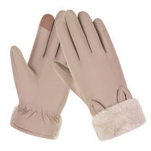 Load image into Gallery viewer, Autumn and Winter Warm Gloves Women's Velvet Cold Protection Outdoor Riding Touch Screen Gloves Fur Mouth Rabbit Cotton Gloves
