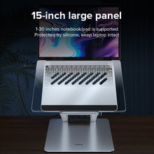Load image into Gallery viewer, Aluminum Alloy Cooling Laptop Stand Portable Computer Riser Adjustable Height Foldable Notebook Holder with USB HUB 3.0 for Laptop under 17.3 inches
