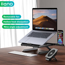 Load image into Gallery viewer, Black Folding Adjustable Monitor Stand Computer Stand with Storage Box and Phone Holder Computer Monitor Desktop Heightening Shelf
