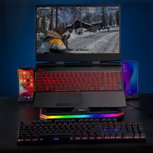 Load image into Gallery viewer, RGB Lamp Desktop Laptop Stand 10KG Load-bearing Expand Table Stand Cooler Notebook Bracket Radiator with Phone Holder
