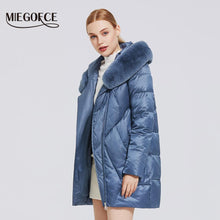 Load image into Gallery viewer, MIEGOFCE 2023 Winter New Women's Cotton Coat With Stylish Fur Collar Rex Rabbit Long Jacket Winter Women Parkas Windproof Jacket
