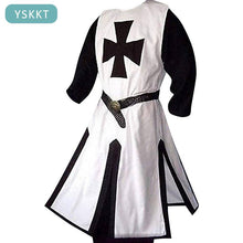 Load image into Gallery viewer, Mens Medieval Crusader Knights Templar Surcoat Cloak Renaissance Warrior Cosplay Costumes Robe Halloween

