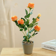 Load image into Gallery viewer, Artificial Six-Head Rose Bonsai Artificial Flower Creative Artificial Fashion Home Decorations
