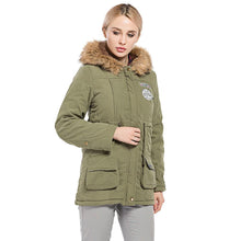 Load image into Gallery viewer, Women Winter Fashion Cotton Jacket Coat Parka Short Fur Collar Hooded Zipper Fleece Solid Pocket Black S-XXXL
