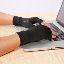 Load image into Gallery viewer, Indoor Sports Copper Fiber Health Care Half Finger Gloves Rehabilitation Training Pressure Gloves
